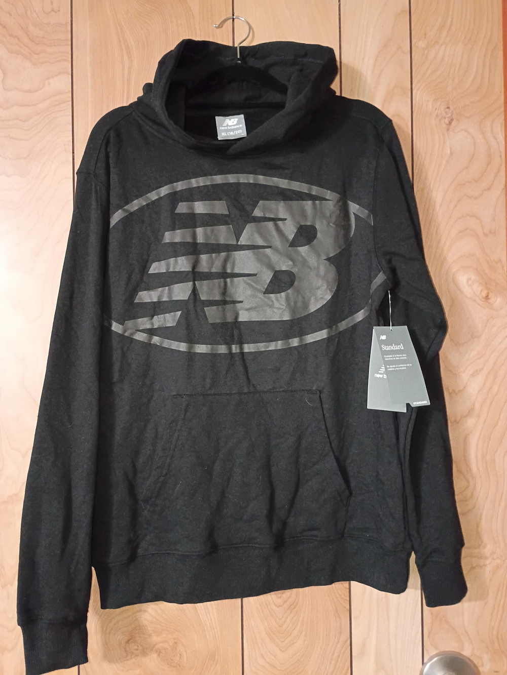 New Balance Black Hoodie with Gray Tonal NB Logo